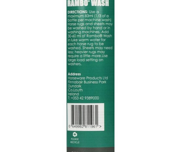 Rambo Rug Wash 250ml Cotton Fresh with Non-Toxic Antibacterial Properties